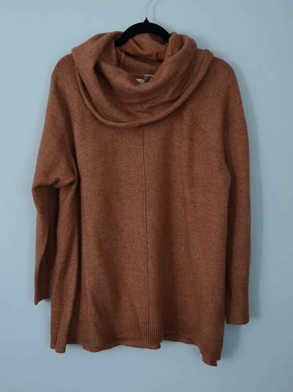 Max Studio Cowl Neck Sweater in Rust Orange